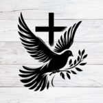 Jesus Cross with Peace pigeon - Christmas & Baptism - For Church or Home