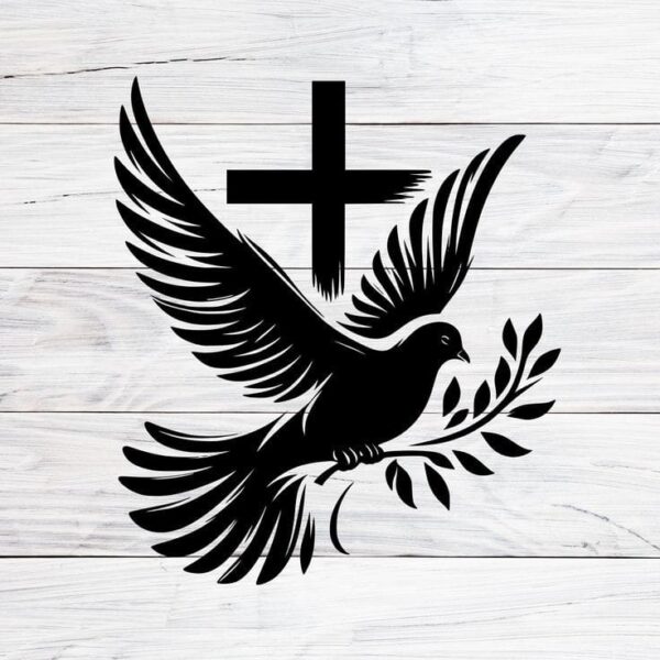 Jesus Cross with Peace pigeon - Christmas & Baptism - For Church or Home