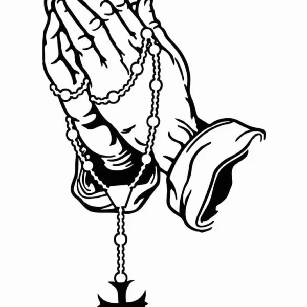 Jesus Praying Hands with Cross - Christmas & Baptism - For Church or Home