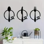 Spoon, Knife and Fork With heart - Beautiful Kitchen Wall Decal - Best For Gifting - Image 3