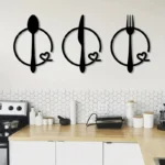 Spoon, Knife and Fork With heart - Beautiful Kitchen Wall Decal - Best For Gifting - Image 4
