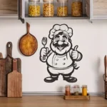 Chef With Fork - Kitchen & Dinning Wall Decor