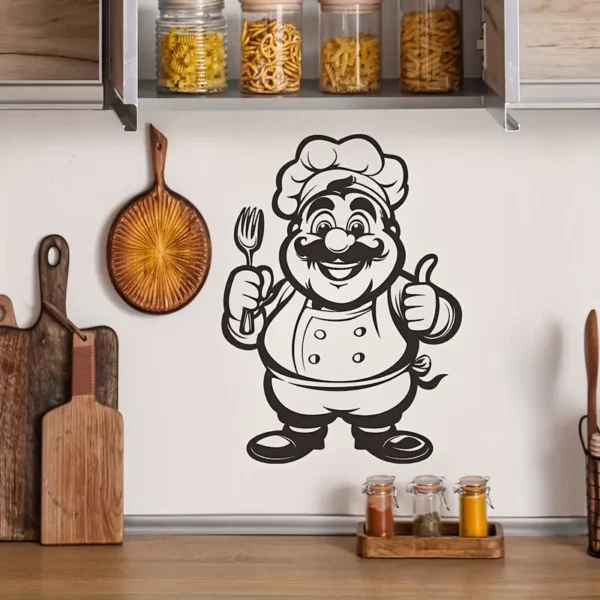 Chef With Fork - Kitchen & Dinning Wall Decor