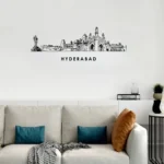 Hyderabad, India - Skyline Wall Art - Home Decal - Indian National Day