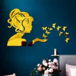 3D Angel Fairy with Butterfly Decorative Mirror for Wall