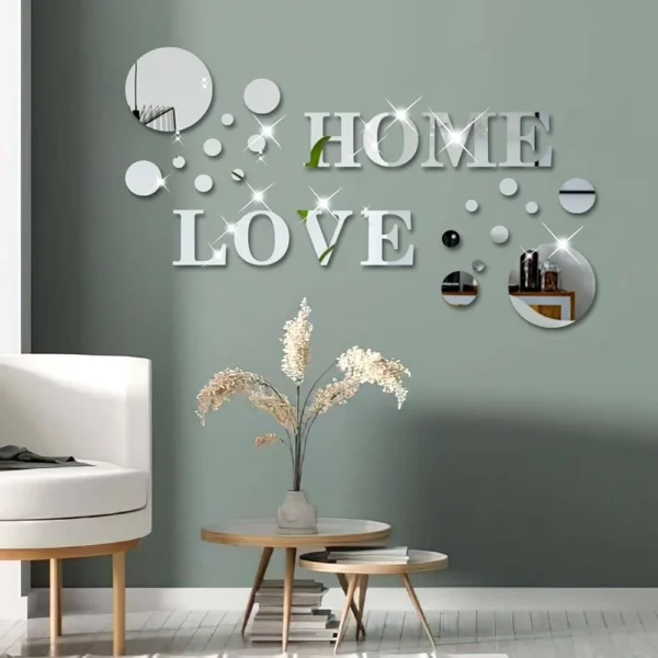 Home Love Acrylic Wall Mirror - Wall Decor Mirror For Home