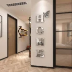 Home Sign Letters Wall Decor, Acrylic Mirror Wall Stickers Family Wall Decoration for Living Room Bedroom Home Hallway