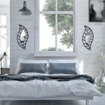 Mirror Wall Decor Mounted Art Leaf Mirror Decorative Teardrop Mirror Wall Decorations for Living Room Bedroom Bathroom Vanity Entryway Office(Black) - Image 3