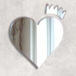 Heart-Shaped  Mirror Wall Art with Crown - Best For Bedroom