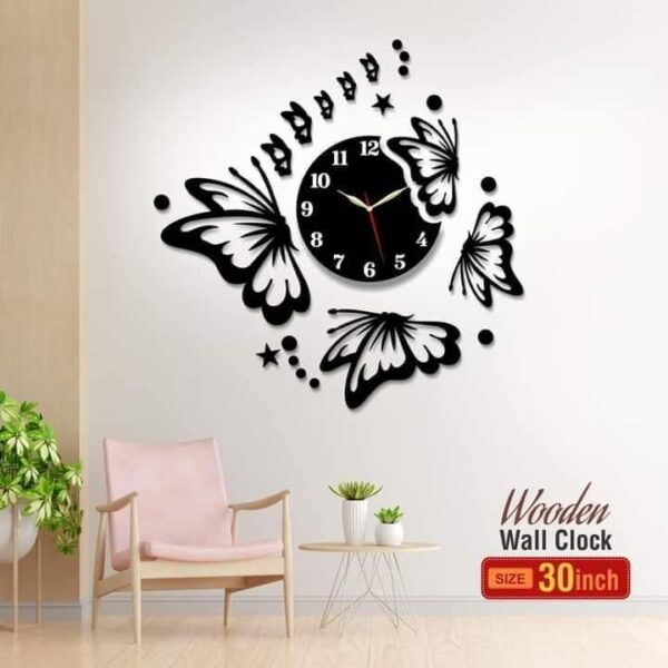 3D Butterfly Wall Clock Wall Decore