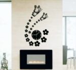 3D Buttery Clock Wal Decor