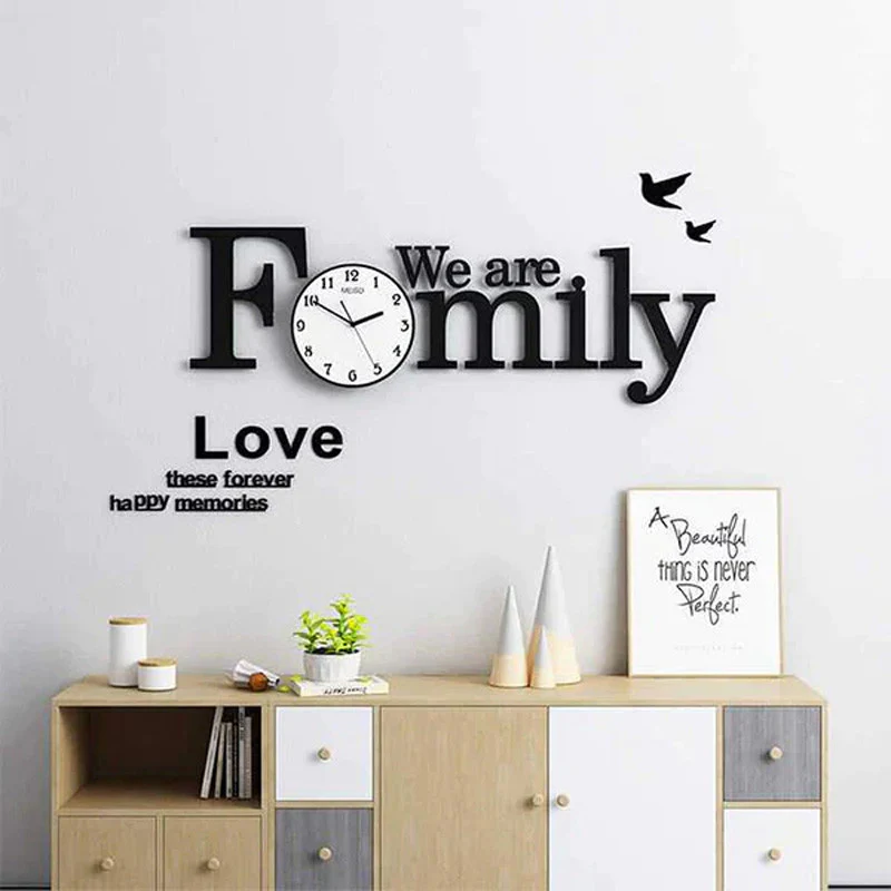 lg_p3LKi86XYsYLE6HvjrnXBUGDR0nKcudqk6xLnBGc.webp We Are Family Wall Clock Modern Design - Image 1