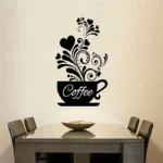 Coffee Cup With Beautiful Hearts - Kitchen Wall Decal - Best For Gifting - Image 4