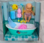 Baby Doll Bath Set – Model JN002-3 | Real Working Shower, Water Spray Feature | Kids Toy Age 3+ - Image 3