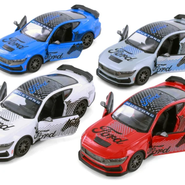 KiNSMART 2024 Ford Mustang Dark Horse Livery Edition | 1:38 Scale Die-Cast Metal Model Car | Pull-Back Action, Openable Doors – KT5455DF (EOS Series)