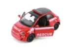 KiNSMART FIAT 500e Police & Firefighter Rescue Edition | 1:28 Scale Die-Cast Metal Model Car | Pull-Back Action, Openable Doors – KTS440DPR (EOS Series) - Image 2