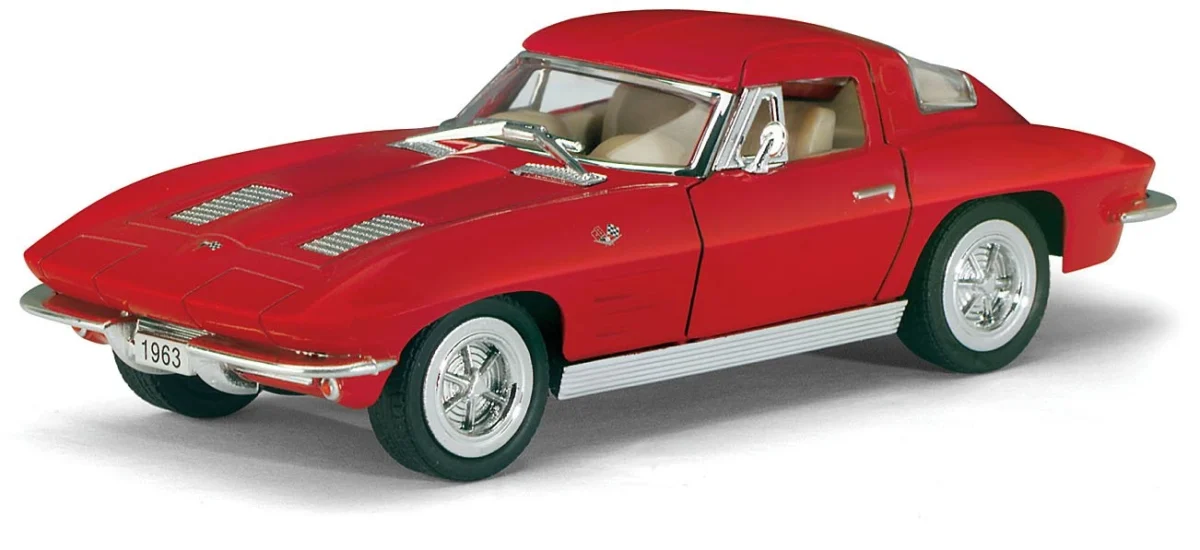 KiNSMART 1963 Corvette Sting Ray™ | 1:36 Scale Die-Cast Metal Model Car | Pull-Back Action, Openable Doors – KT5358D (FOS Series, 1x12) - Image 2