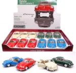 KiNSMART Porsche 356 B Carrera 2 | 1:32 Scale Die-Cast Metal Model Car | Pull-Back Action, Openable Doors – KT5398D (1x12 Carrera Series)