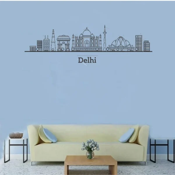 Dehli, India - Skyline Wall Art - Home Decal - Indian National Day