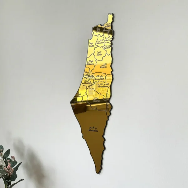 Palestine Map Wall Decor -Shiny Wall Art