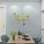 Welcome With Butterflies Wall Mirror - Mirror For Home Decor | Modern Wall Decal - Image 3